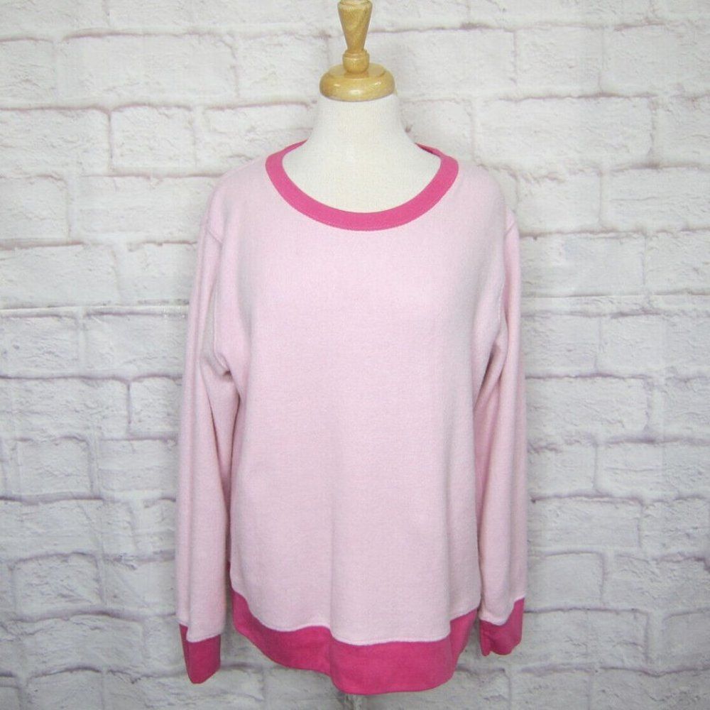 Country Store Catalog Pink Cozy Fleece Sweatshirt Women's size L